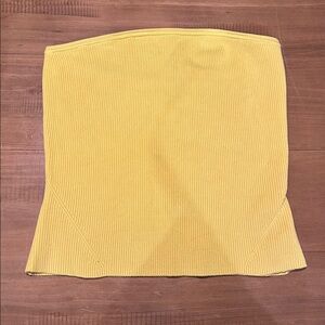 Anthropologie Yellow Ribbed Tube Top